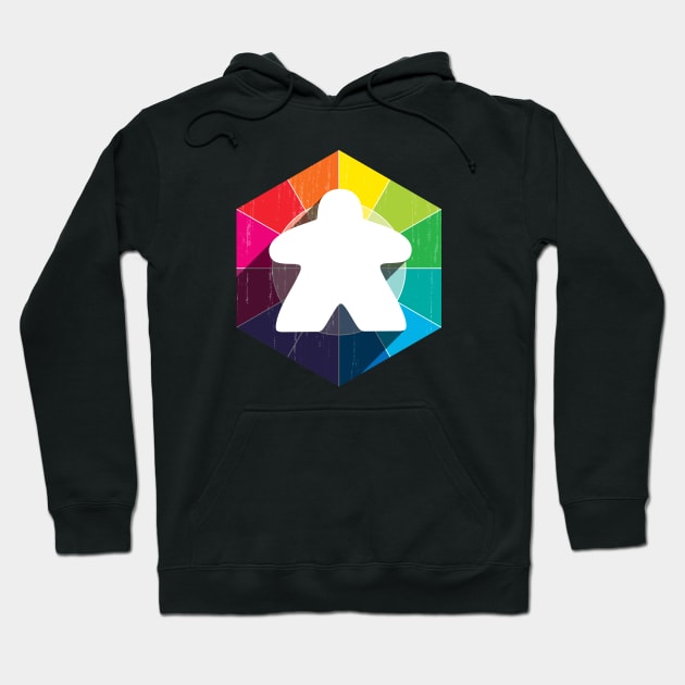 Hexagon Meeple Full Spectrum Hoodie by east coast meeple